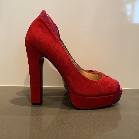 BCBGeneration Red & Pink Heels - Picture 4 of 8